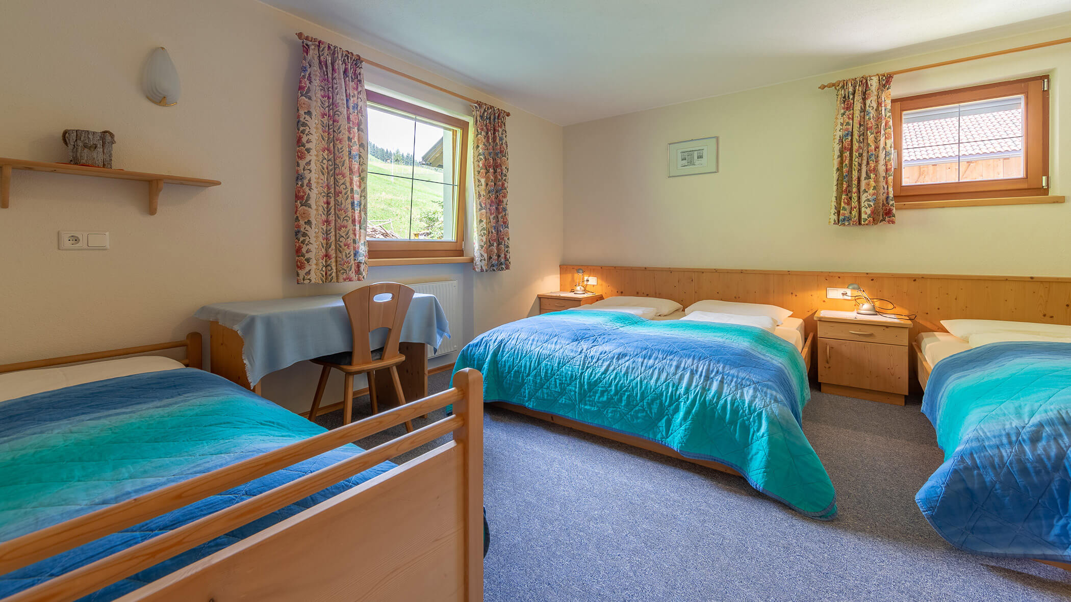 Schlafzimmer in der Ferienwohnung Typ B - Bad Bergfallerhof